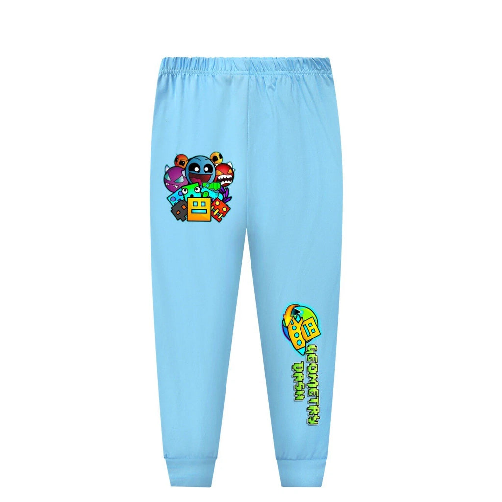 Geometry Dash 5-13 Year Old Boys' Pajama Set Girls' Round Neck Long Sleeve Set
