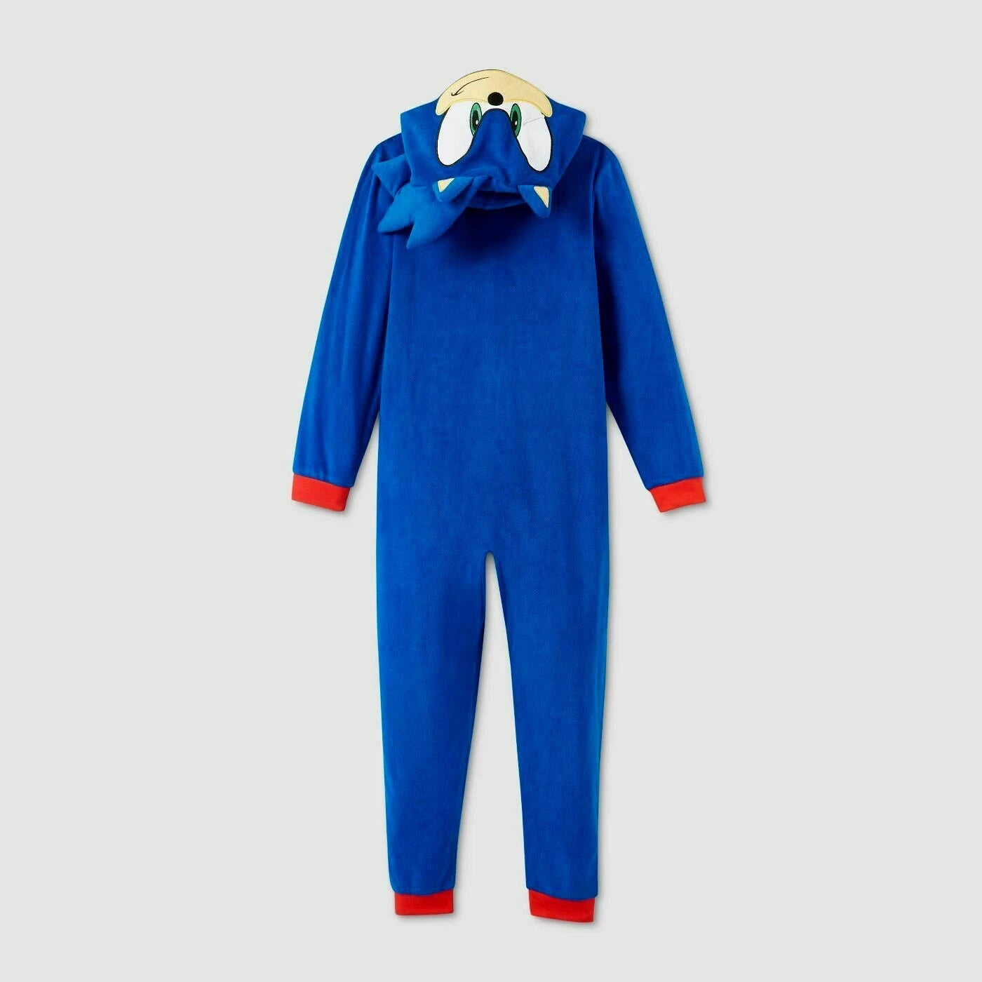 Boys Sonic the Hedgehog One Piece Pajamas Hoodie Union Suit Costume 4 6 8 10 NWT