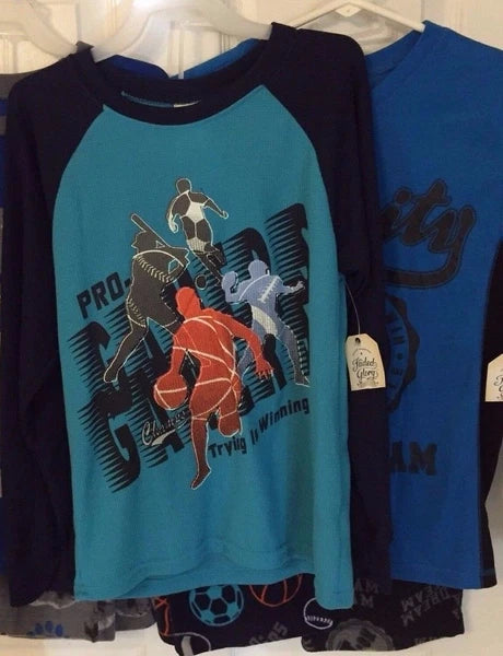 Faded Glory Boys 2 Piece Pajama Set L Sports, or  XS & L Varsity  NWT