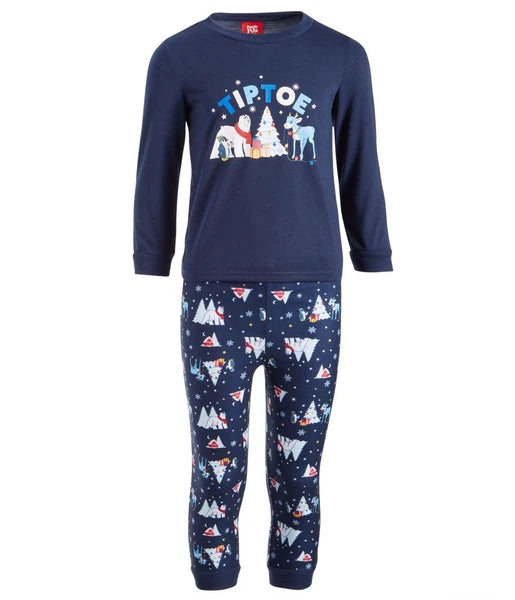 Family PJs Boys Tiptoe Christmas Pajama Set