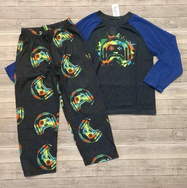 New! Boy's The Children's Place Headphones Video Game Gamer Pajama Set S M L