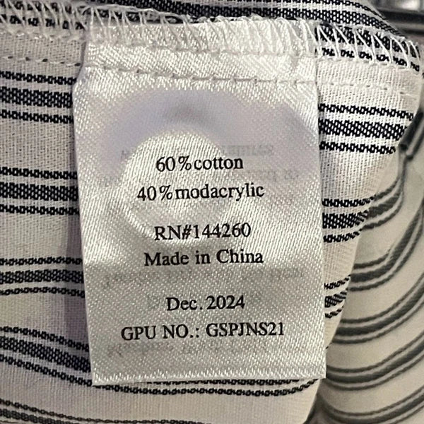 Petite Plume Navy French Ticking Cozy Cotton Blend Striped Kids Pajama Set