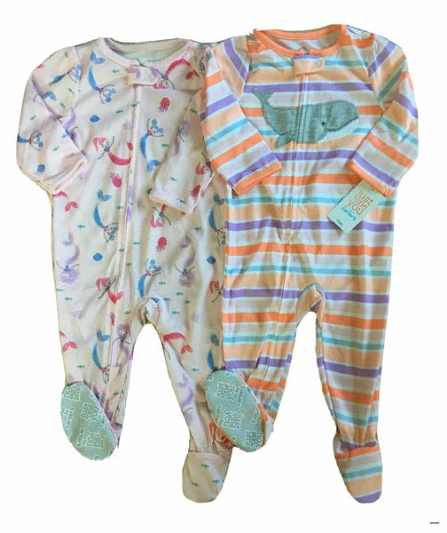 CARTER’S Just One You Baby/Toddler 2-Pk Footed Cotton Sleeper Pajama Sets; 6M-5T