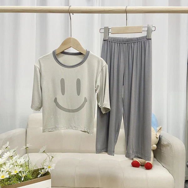 Kid's Modal Summer Boys and Girls Pajamas Pajama Pants Thin Model Suit