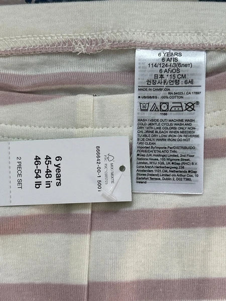 🌱ORGANIC🌱 Baby Gap  |  Pink Dino PJ Set  Sz 6 yrs - +Loving Kindness Everyday