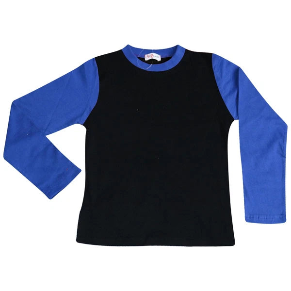 Kids Boys Girls Pjs Contrast Royal Blue Color Plain Stylish Pyjamas Set 2-13 Yr