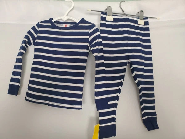 Matching Family Pajama Collection Blue White Striped Long Sleeve Set Kid 2T NWT.