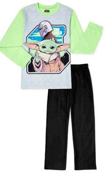 Star Wars Yoda 2 Piece Flannel Fleece Pajama Set Child Size 10/12