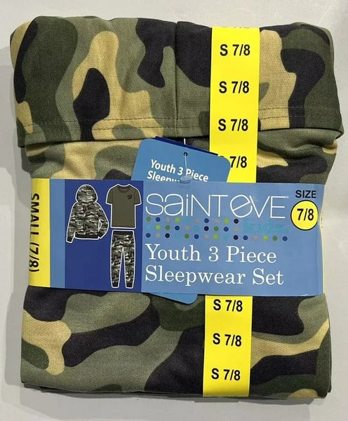 Saint Eve 3-Piece Sleepwear Set Green Camo VARIETY