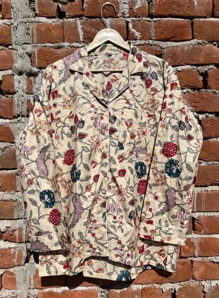 Indian Cotton Floral Print PJ Set Bridesmaid Pajama Set Women Nightwear Suit US