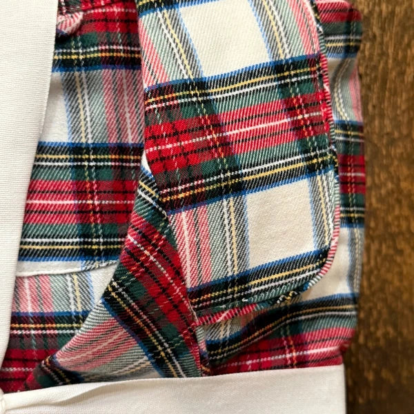 POTTERY BARN KIDS ADULT STEWART PLAID FLANNEL PAJAMA SET, SIZE LARGE