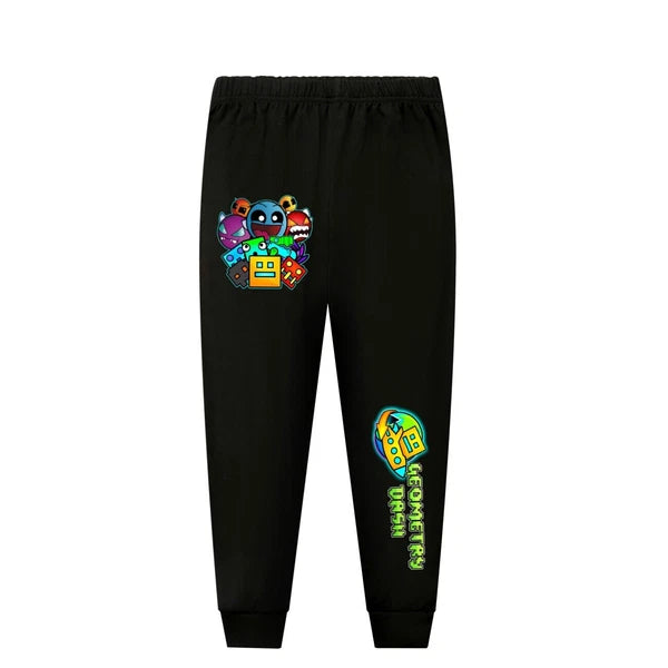 Geometry Dash 5-13 Year Old Boys' Pajama Set Girls' Round Neck Long Sleeve Set
