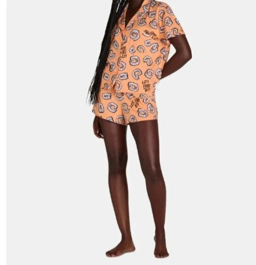 Way To Celebrate Halloween LET'S FANG OUT Shorty Pajama Set Sz XS M XL 2X 3X New