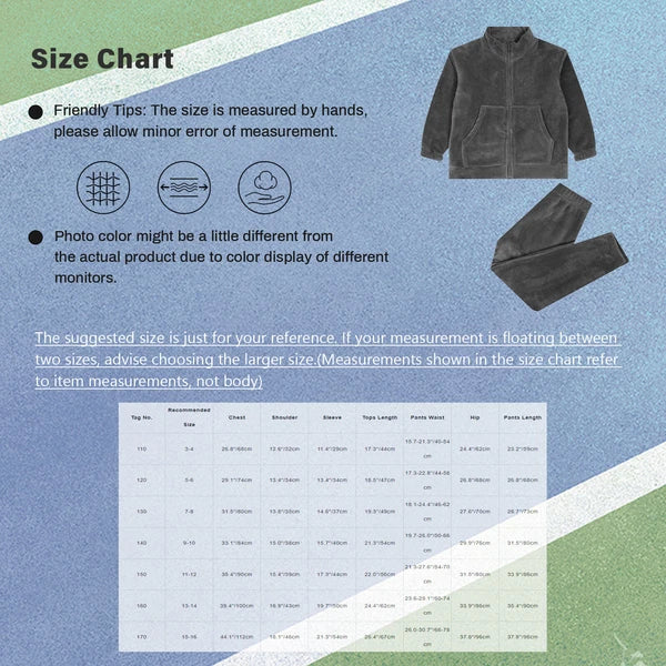 Kids Nightwear Teenagers Housewear Clothing Set Pyjama Set Matching Warm-