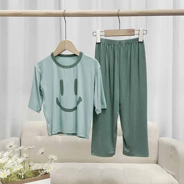 Kid's Modal Summer Boys and Girls Pajamas Pajama Pants Thin Model Suit