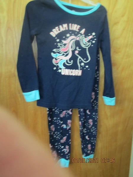 GIRLS MEMBERS MARK PAJAMA SET UNICORN SIZE 5T