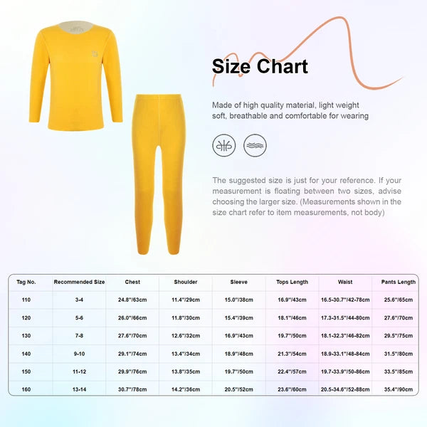 Kids Boys Girls Top With Trousers Cold Weather Loungewear Warm Homewear Pyjama