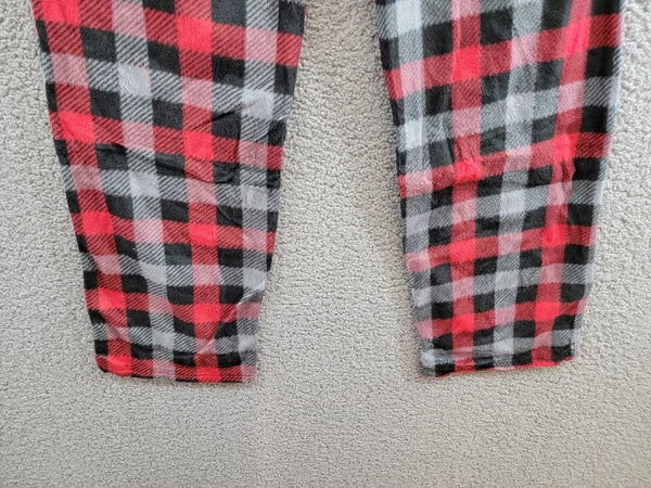 Max & Olivia Flannel Pajama Set Big Boys XL (16-18) Red Multi Plaid Button Front