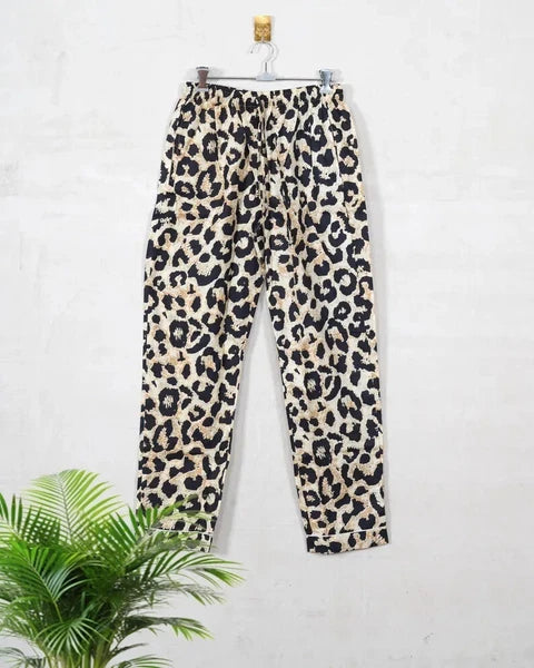New Indian Cotton Leopard PJ Set Bridesmaid Pajama Set Women Nightwear Suits US