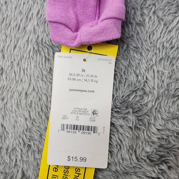 Just One You Girls 3T Unicorn Pajama Set 4-Piece Made By Carters Cotton