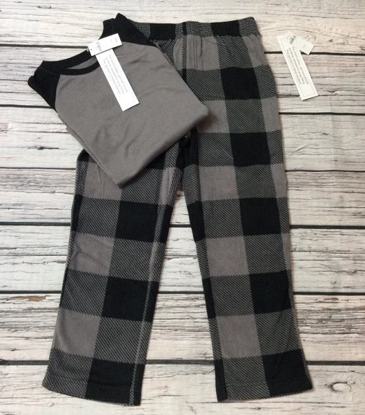 Gap Kids Boys Size 10 Gray & Black Pajama Set. Microfleece Pants with Shirt. NWT