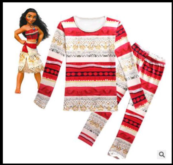 New Kids Long Sleeve Clothing Set Cartoon  Maui Pajamas light weight 4T-10