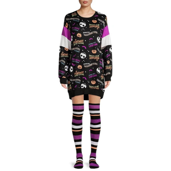 Disney Nightmare Before Christmas Women Sleep Shirt Pajama Sock Set M XL 2X PLUS