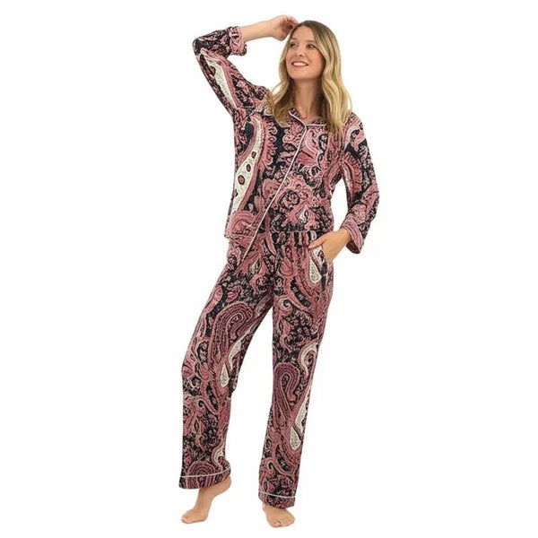 Indian Cotton Multi Paisley PJ Set Bridesmaid Pajama Set Women Nightwear Suit US