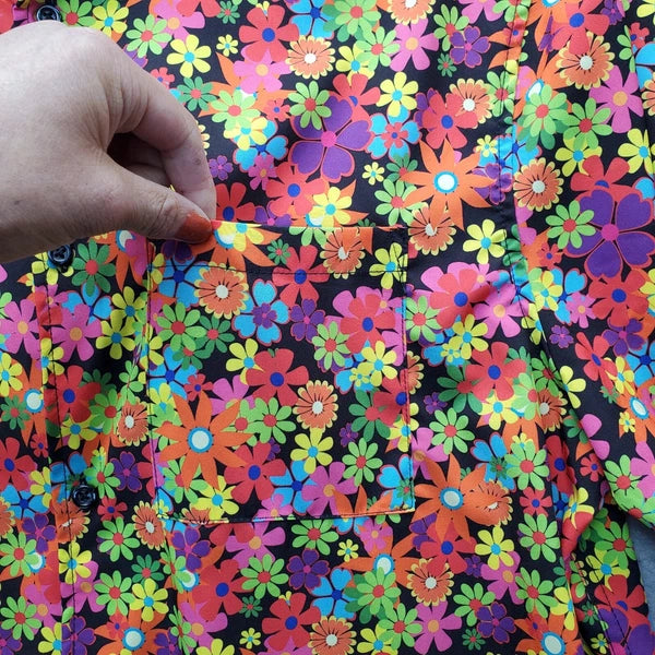 WeSC 2 Piece Pajama Set Unisex Large Multi Oden Flower Child AOP Short Sleeve