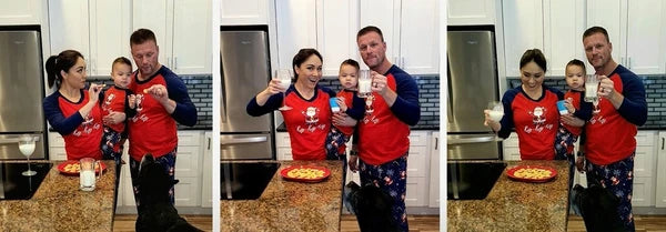 Christmas Family Matching Pajama Set DEAR SANTA Blue & Red HO HO HO Kids Adults