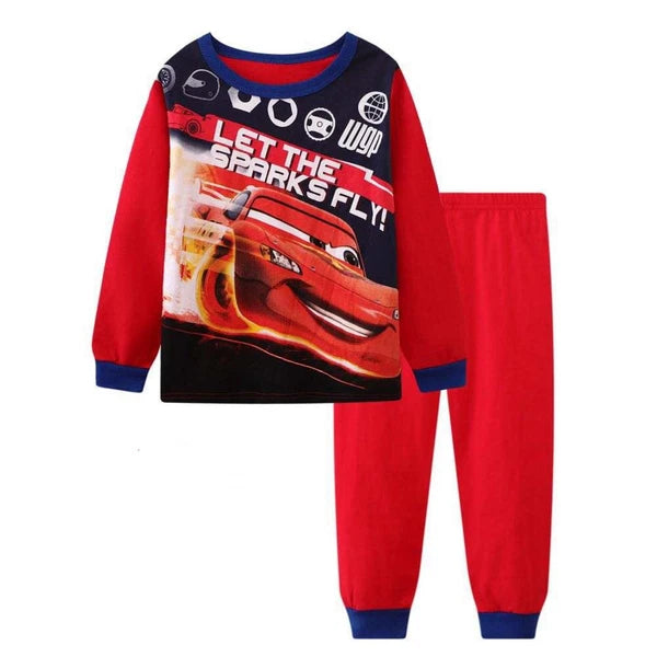 NEW Disney Cartoon Boys Print Long Sleeve 2-Piece Set Pajama