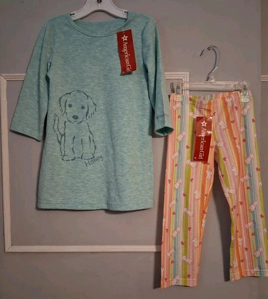 NWT American Girl HONEY PUPPY Pajama Set Child Size XS