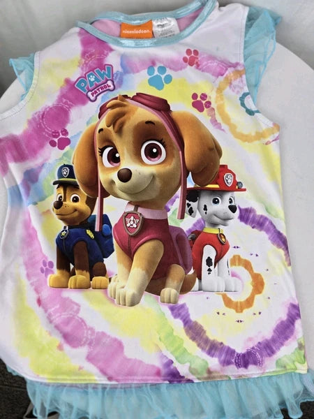 Nickelodeon Tie-Dye Paw Patrol Pajama Set Sz 10/12