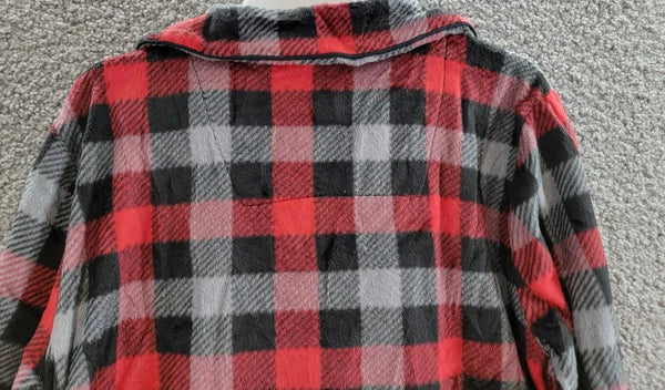 Max & Olivia Flannel Pajama Set Big Boys XL (16-18) Red Multi Plaid Button Front