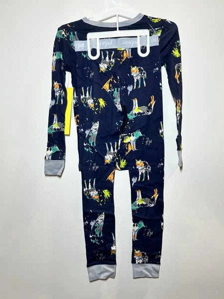 Boys' 2pc Animals Tight Fit Pajama Set - Cat & Jack Navy 8