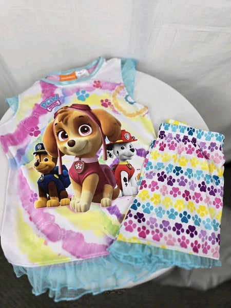 Nickelodeon Tie-Dye Paw Patrol Pajama Set Sz 10/12