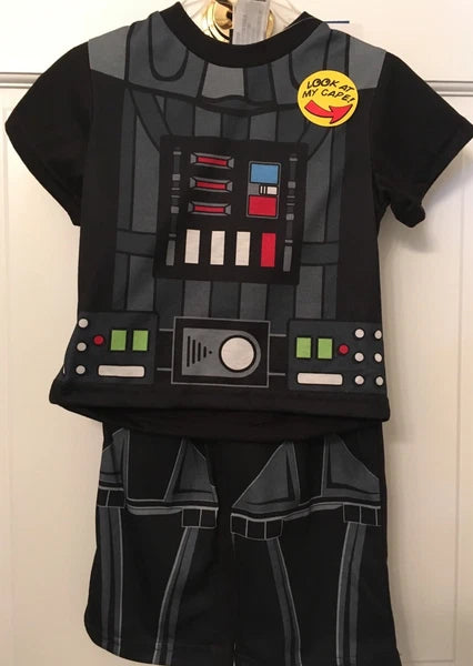 LITTLE BOY'S STAR WARS PAJAMA SET WITH DETACHABLE CAPE SIZES 2 & 4 AVAILABLE NWT
