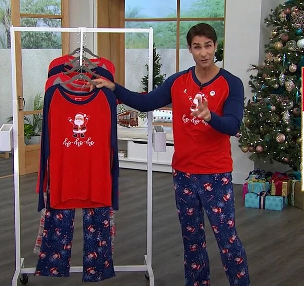 Christmas Family Matching Pajama Set DEAR SANTA Blue & Red HO HO HO Kids Adults