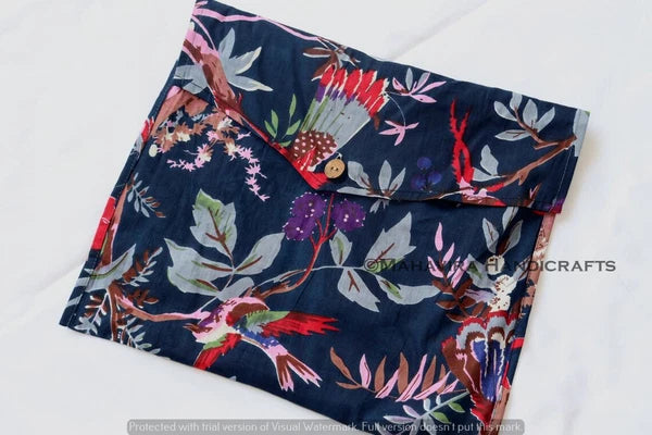 Indian Cotton Bird Print blue hippie Sleepwear gypsy Women Pajama set