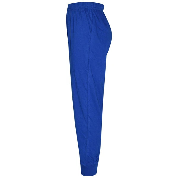 Kids Boys Girls Pjs Contrast Royal Blue Color Plain Stylish Pyjamas Set 2-13 Yr