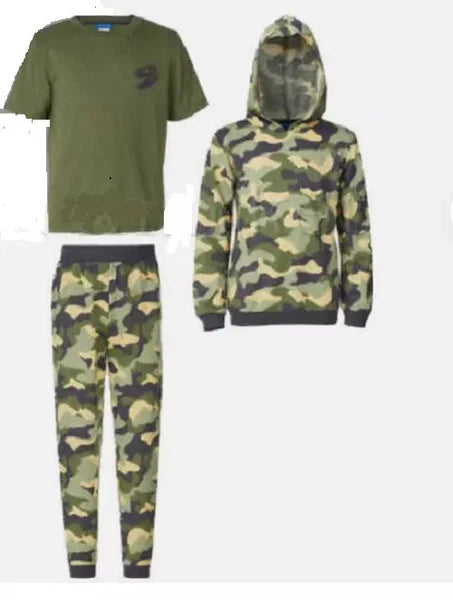 Saint Eve 3-Piece Sleepwear Set Green Camo VARIETY