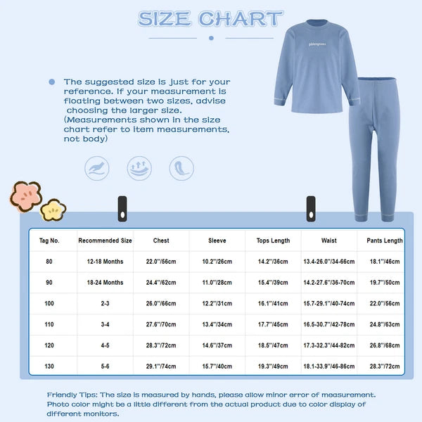 Kids Nightwear Teenagers Housewear Clothing Set Pyjama Set Matching Warm-