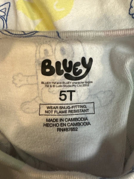 Bluey Toddler Pajamas Set 2pc Easter Size 5T Cotton Snug Fit Sleepwear