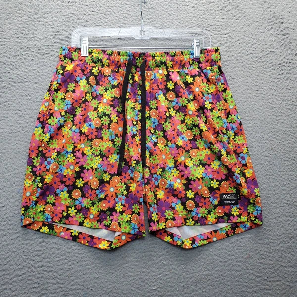 WeSC 2 Piece Pajama Set Unisex Large Multi Oden Flower Child AOP Short Sleeve