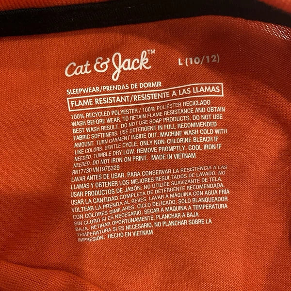 Cat & Jack Kids Halloween Pajamas Midnight Monster Crew Orange Black S,M, L