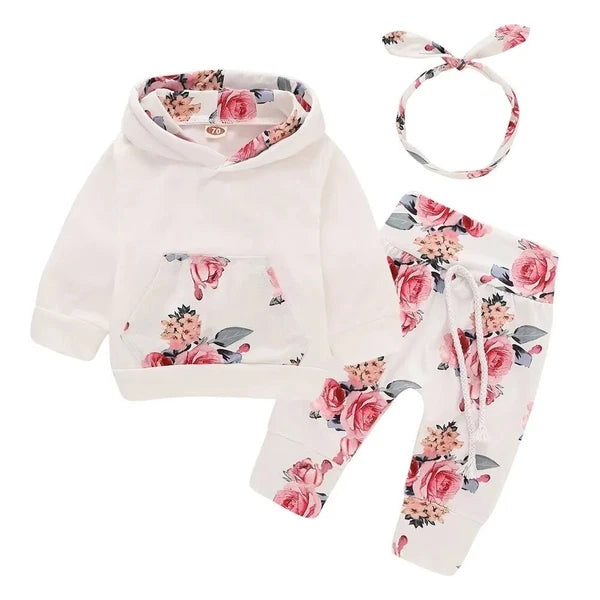 Kids Pyjamas Floral Outfit Set Sleepwear Girls Nightwear Jumper Pants-