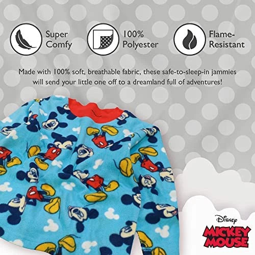Disney Boys' 2-Piece Loose-fit Pajama Set, Soft & Cute for Kids 2T
