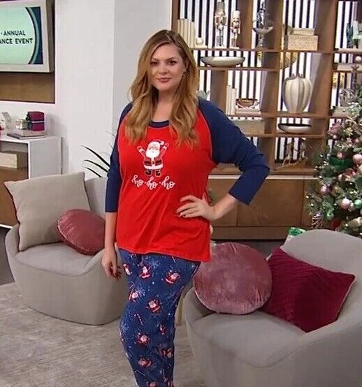 Christmas Family Matching Pajama Set DEAR SANTA Blue & Red HO HO HO Kids Adults