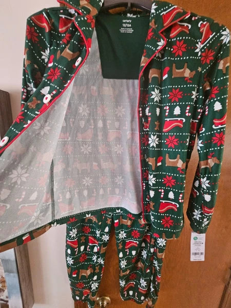 Carters pj set long sleeve size 12 /12A Christmas themed new