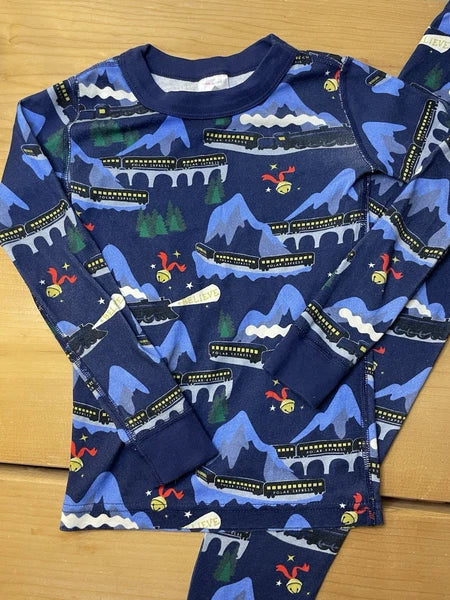 HANNA ANDERSSON Warner Bros Polar Express Long John Pajama Set Sz 5/110 - Cotton